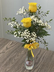 2 Yellow Rose Bud Vase from Nate's Flowers in Casper, WY