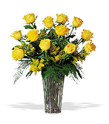 A Dozen Yellow Roses from Nate's Flowers in Casper, WY