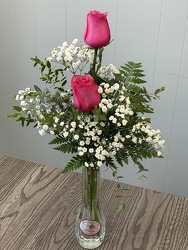 2 Pink Rose Bud Vase from Nate's Flowers in Casper, WY