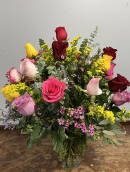2 Dozen Assorted Roses from Nate's Flowers in Casper, WY