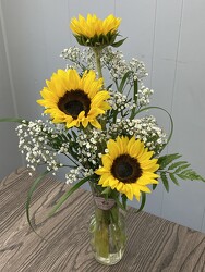 Three Sunflower Vase  from Nate's Flowers in Casper, WY