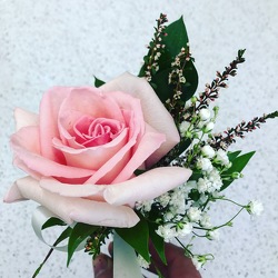 11C Pink Rose Boutonniere from Nate's Flowers in Casper, WY
