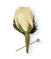 Miniature White Rose Boutonniere from Nate's Flowers in Casper, WY